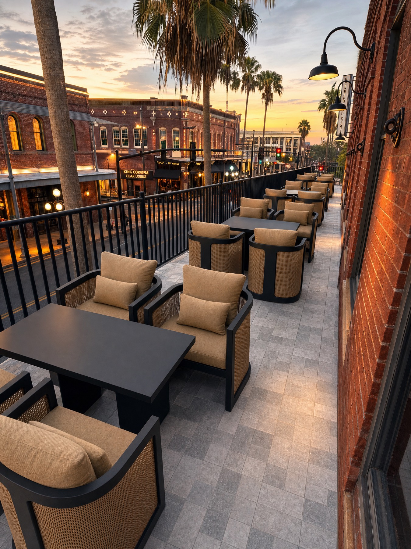 The 1,000 sq ft members balcony overlooking Seventh Avenue